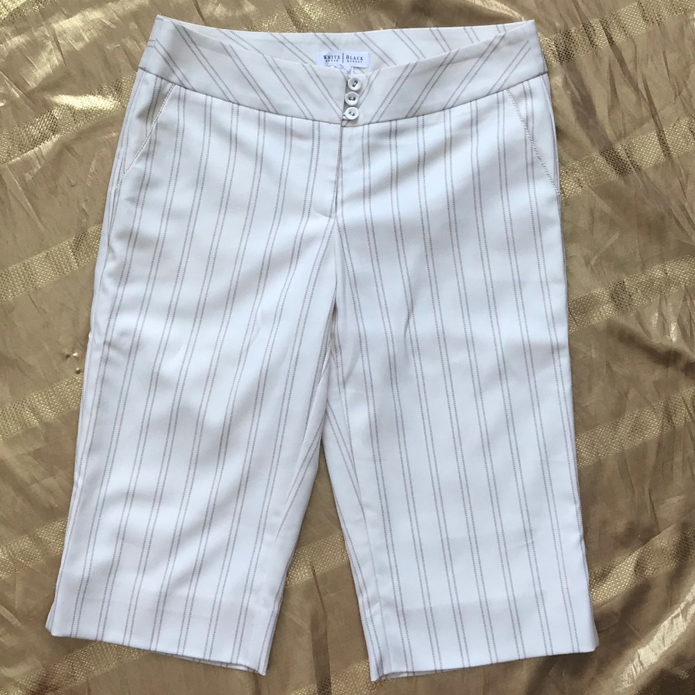 White House Black Market Striped Long Shorts
